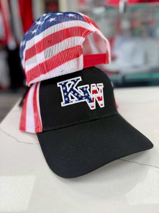 American Flag KW SnapBack - Black